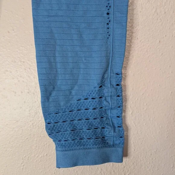 GYMSHARK Leggings Women Small Blue Energy Crop High Waisted Athletic Workout - Picture 7 of 8